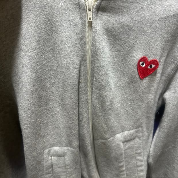 꼼데가르송 남녀공용 백프린팅 후드집업 2xs