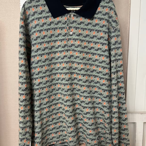 스투시 다이아몬드 패턴 폴로셔츠  올리브