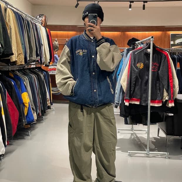 90’s 데님 베이스볼 자켓  