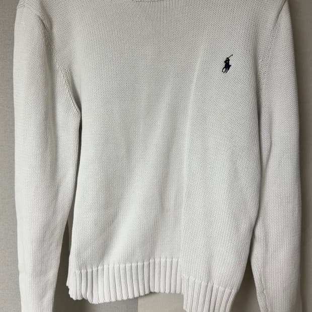 폴로 화이트 빈티지 니트
