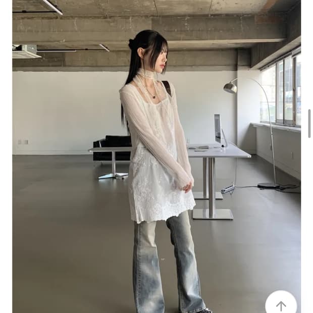 파커브 빈티지 자수 레이어드 나시 미니 원피스