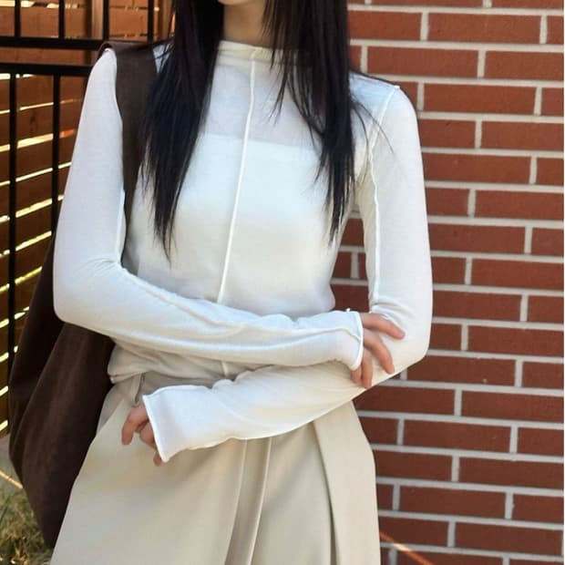 [H.Q] See-through layered T-shirt