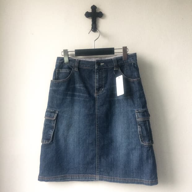 Denim cago midi skirt