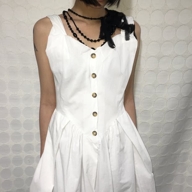 비비안 웨스트우드 화이트 클래식 코르셋 원피스