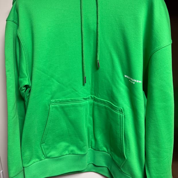 우영미 플라워 프린트 백로고후드 그린(48)