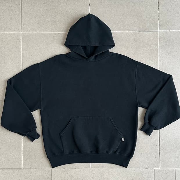 90s 빈티지 러셀 후드 블랙 L