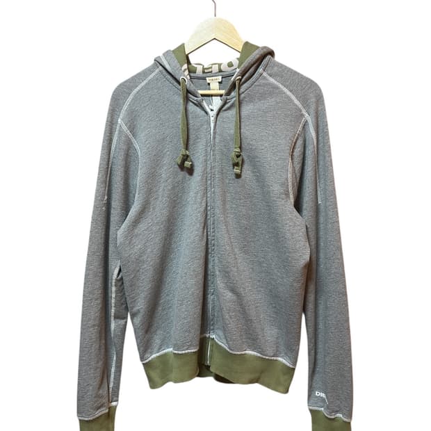 Diesel Contrast Trim Zip-Up Hoodie