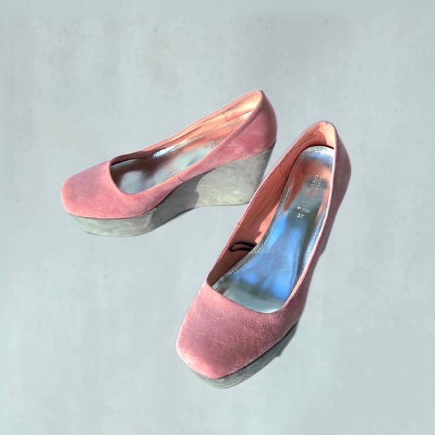 y2k Two-tone Suede-feel Chunky Wedges