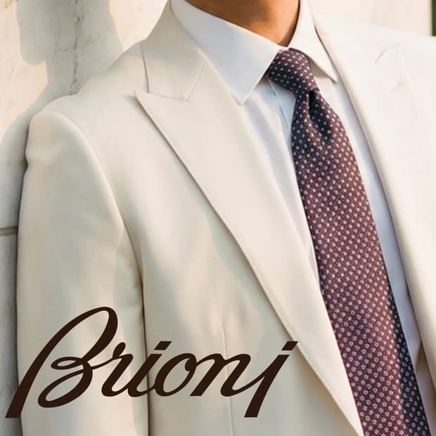 브리오니 실크 블루 와인 패턴 넥타이 8cm S~A+등급 E906