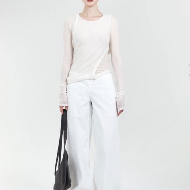 누마레 ee 우먼 트위스트 티셔츠 화이트 s