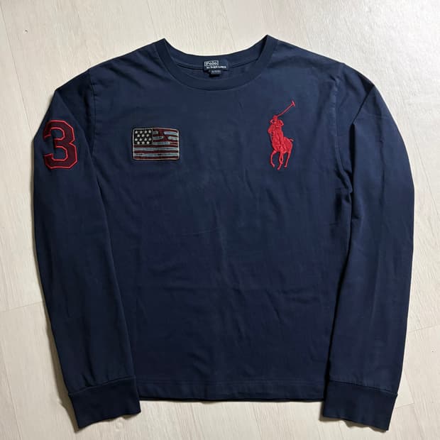 폴로 랄프로렌 빅포니 USA 패치 롱슬리브 네이비