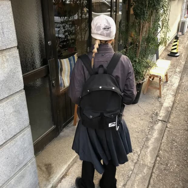 탄산마그네슘 트러커 자켓 백팩 블랙