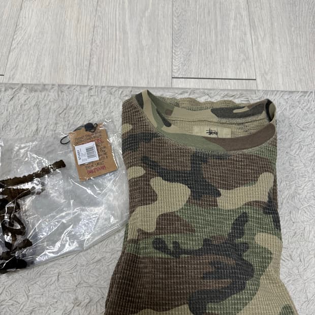 (XL)스투시 카모 써멀 와플 반팔티