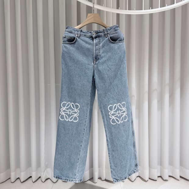 (A+/46) / 로에베 데님 아나그램 배기 데님 진 블루