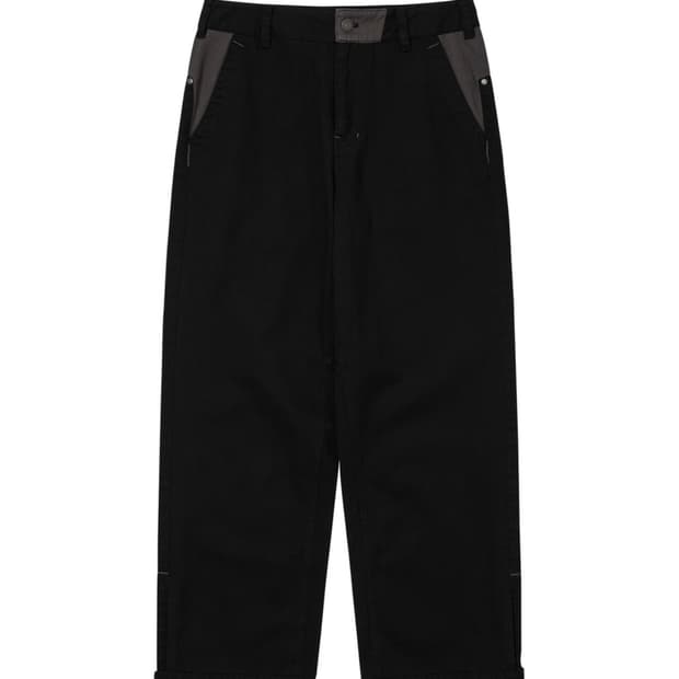 웰빙익스프레스 Color Blocked Wide Cotton Pants