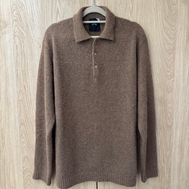 ATON 베이비알파카 폴로 니트 카멜브라운 4 사이즈  2번 입었습니다 