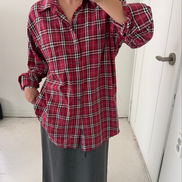 일본빈티지 버버리 노바체크 셔츠