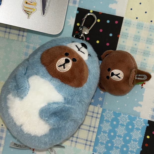 브라운 물개 키링+머리핀(라떼갸루깔)