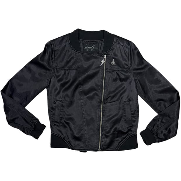 히스테릭 글래머 아카이브 히스걸 자수 사틴 라이더 자켓