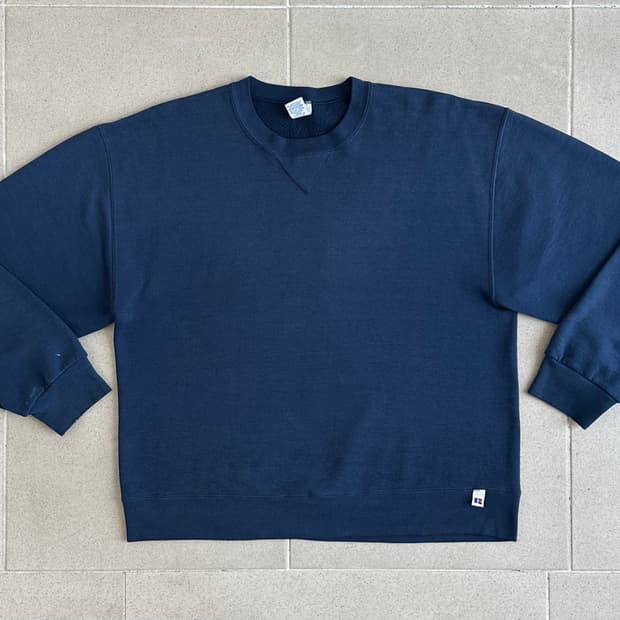 90s 빈티지 러셀 스웻셔츠 네이비 L