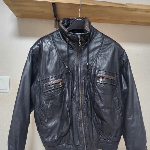 파올로 네그라토 레더 봄버재킷