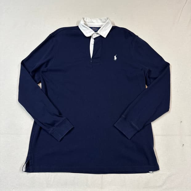 L) 폴로 랄프로렌 아이코닉 럭비 셔츠 네이비 긴팔 신형
