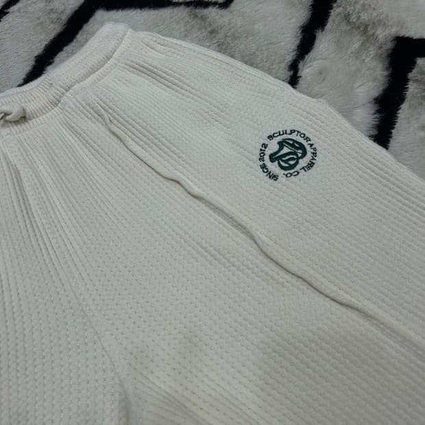 [S]스컬프터 와플 스웨터 팬츠/크림