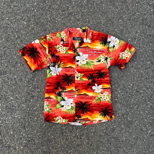 Favant 트로피컬 선셋 하와이안 셔츠