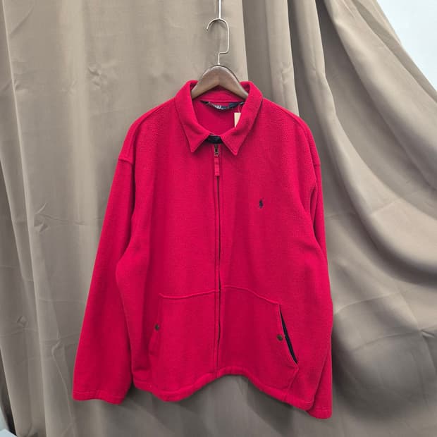 폴로 랄프로렌 레드 플리스 집업 자켓 105