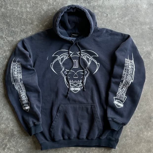 00s Vintage Harley Davidson Hoodie L