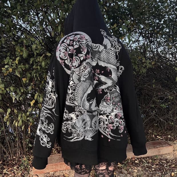 Oriental Hoodie Zip-up