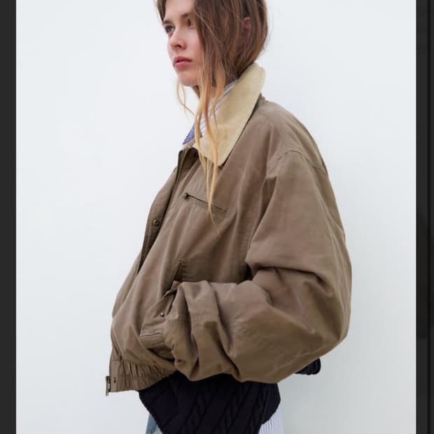 자라 왁스드 봄버 자켓