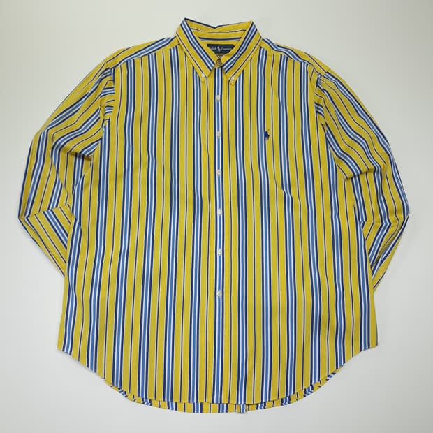 CL505 2XL 폴로 00s 코튼 멀티스트라이프 옐로우 셔츠 남방
