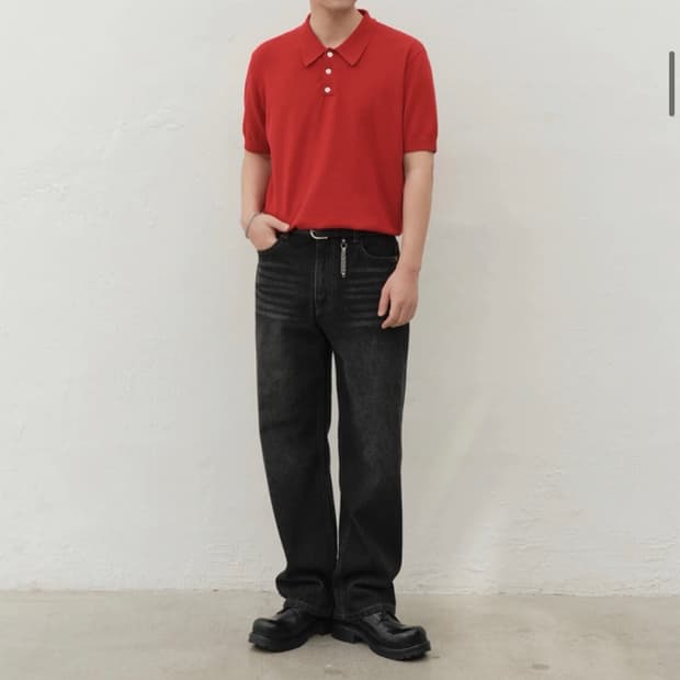 (오늘만급처)미나브 와이드 스트레이트데님 블랙XL 새상품