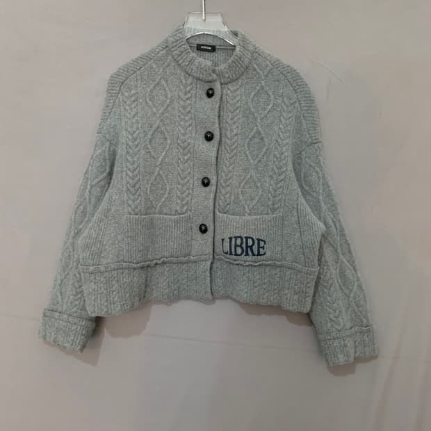 90 한섬 시스템 23 꽈배기 케이블 니트 크롭 가디건