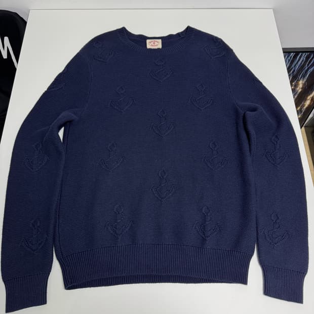 브룩스 브라더스 앵커 자수 크루넥 스웨터 M