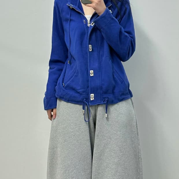 폴로 랄프로렌 블루 버튼 후드 자켓