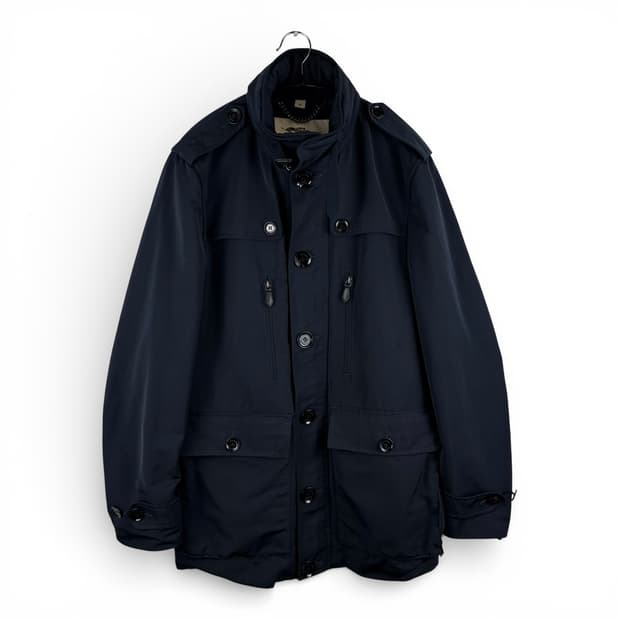L) 버버리 런던 나일론 숏 트렌치 코트 네이비