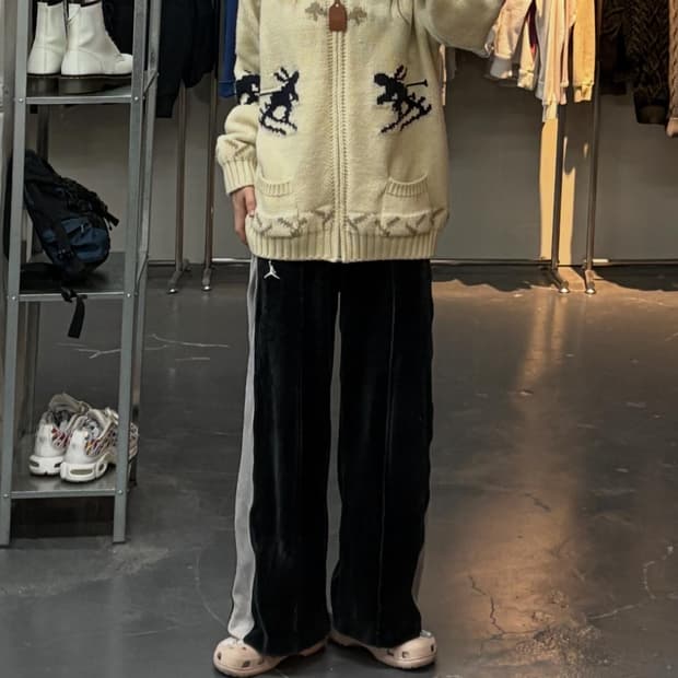 JPN 빈티지 90s 스키 코위찬 니트집업 자켓 A2912