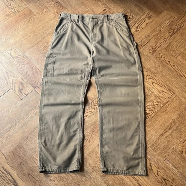 [36]칼하트 USA 빈티지 페인팅 라이트브라운 싱글니 카펜터 워크 팬츠