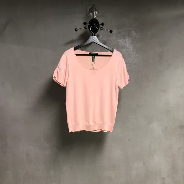 랄프로렌 핑크 반팔 니트 L(W)