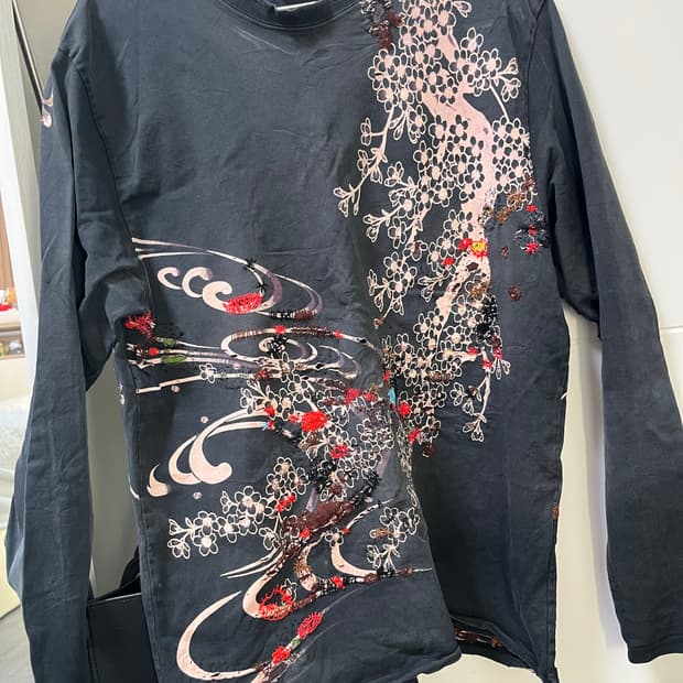 y2k 빈티지 자수 롱슬리브