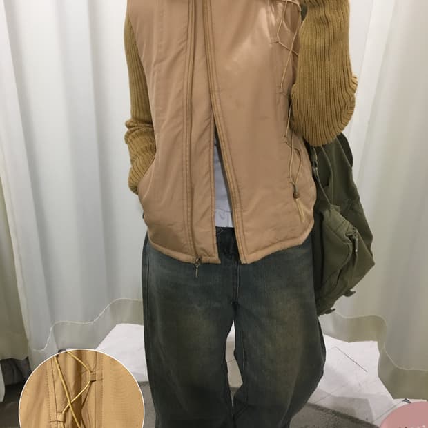 Knit-Sleeve Highneck Puffer