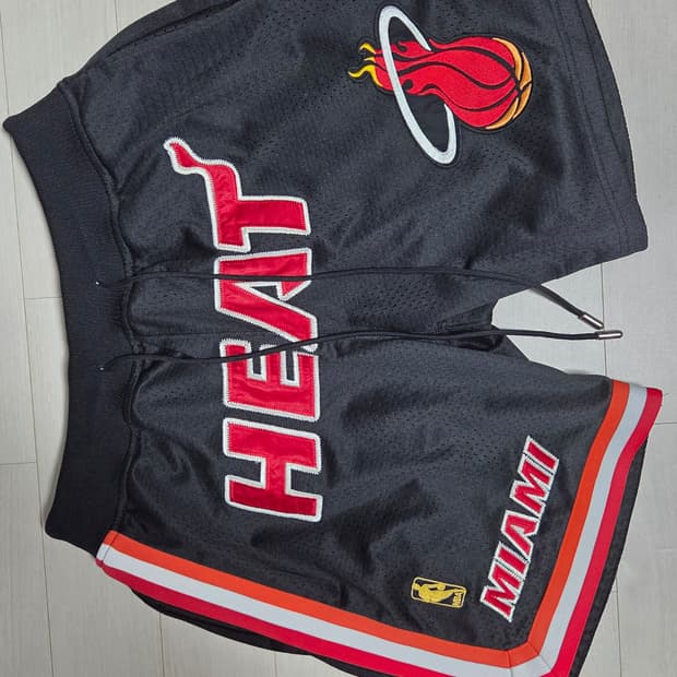 [S, 체감 L-XL] 저스트돈 NBA 마이애미 히트 반바지 블랙
