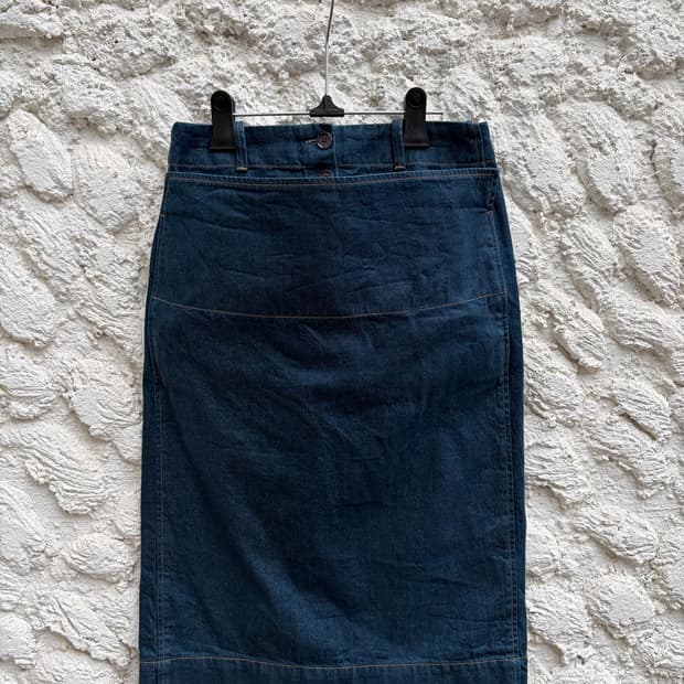 Blue Denim Straight Skirt