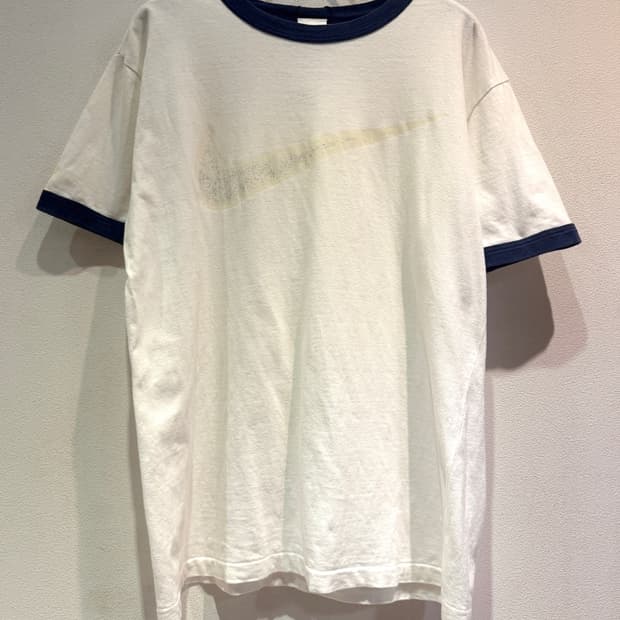 90s Nike Ringer T-Shirt White Navy