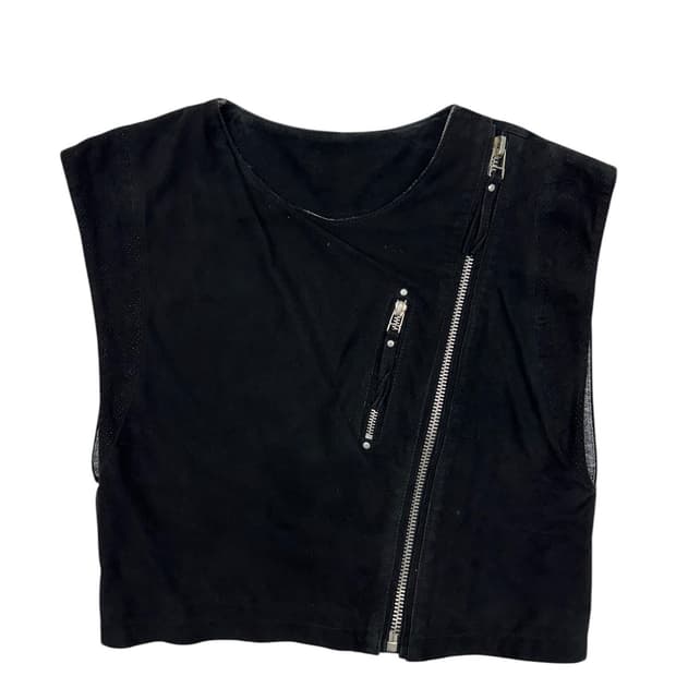 이로 스웨이드 지퍼 베스트