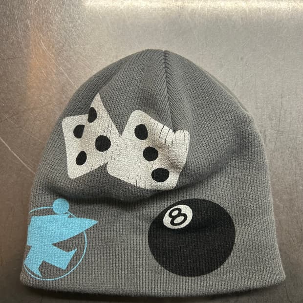 스투시 믹스 로고 그레이 비니