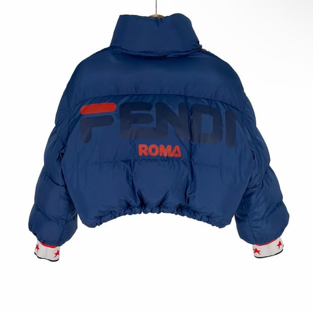 [S] 펜디 x 휠라 여성 모노그램 리버시블 로고 크롭 푸퍼 숏패딩 자켓