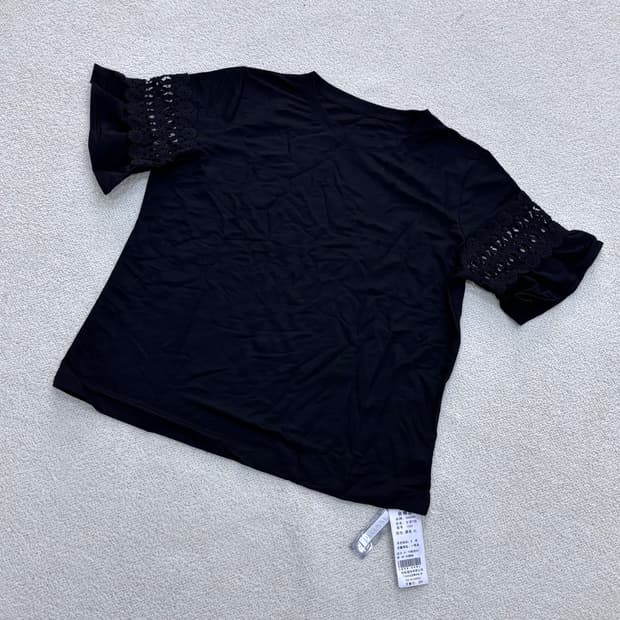XL 새상품 빈티지 여성 레이스 반팔 티셔츠 0504E